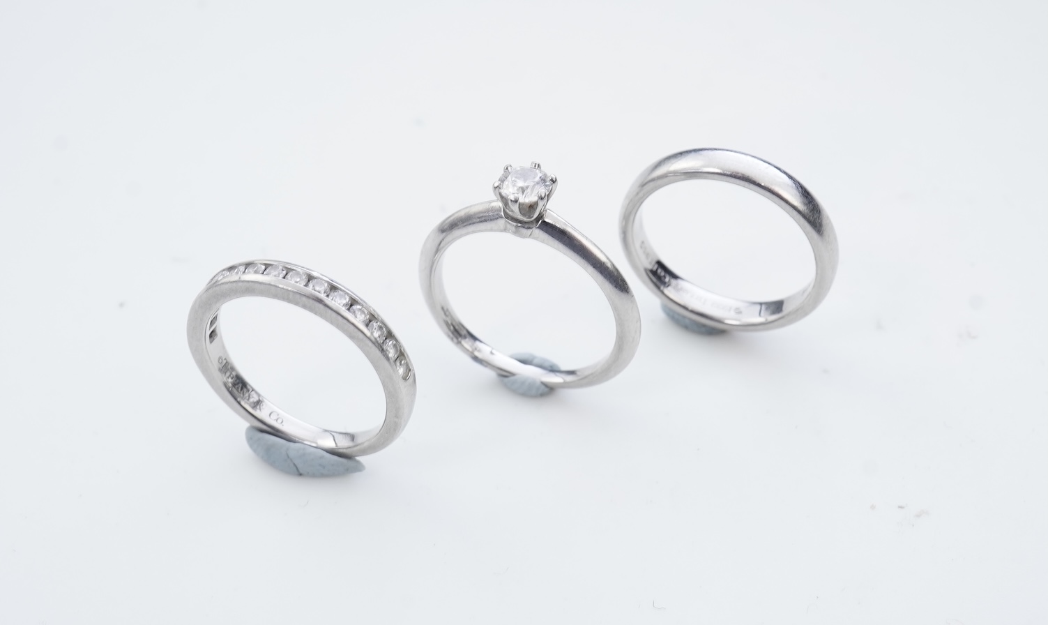 Tiffany & Co., a diamond engagement, eternity and wedding ring set